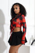 Amelia Mesh Print Ruffle Top